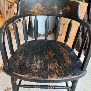 chair, black, painted, Windsor arm chair in good condition