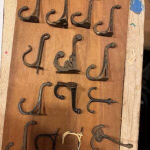 Hooks, antique, iron
