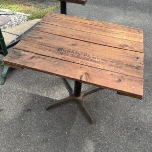 tables ,reclaimed materials, rustic.