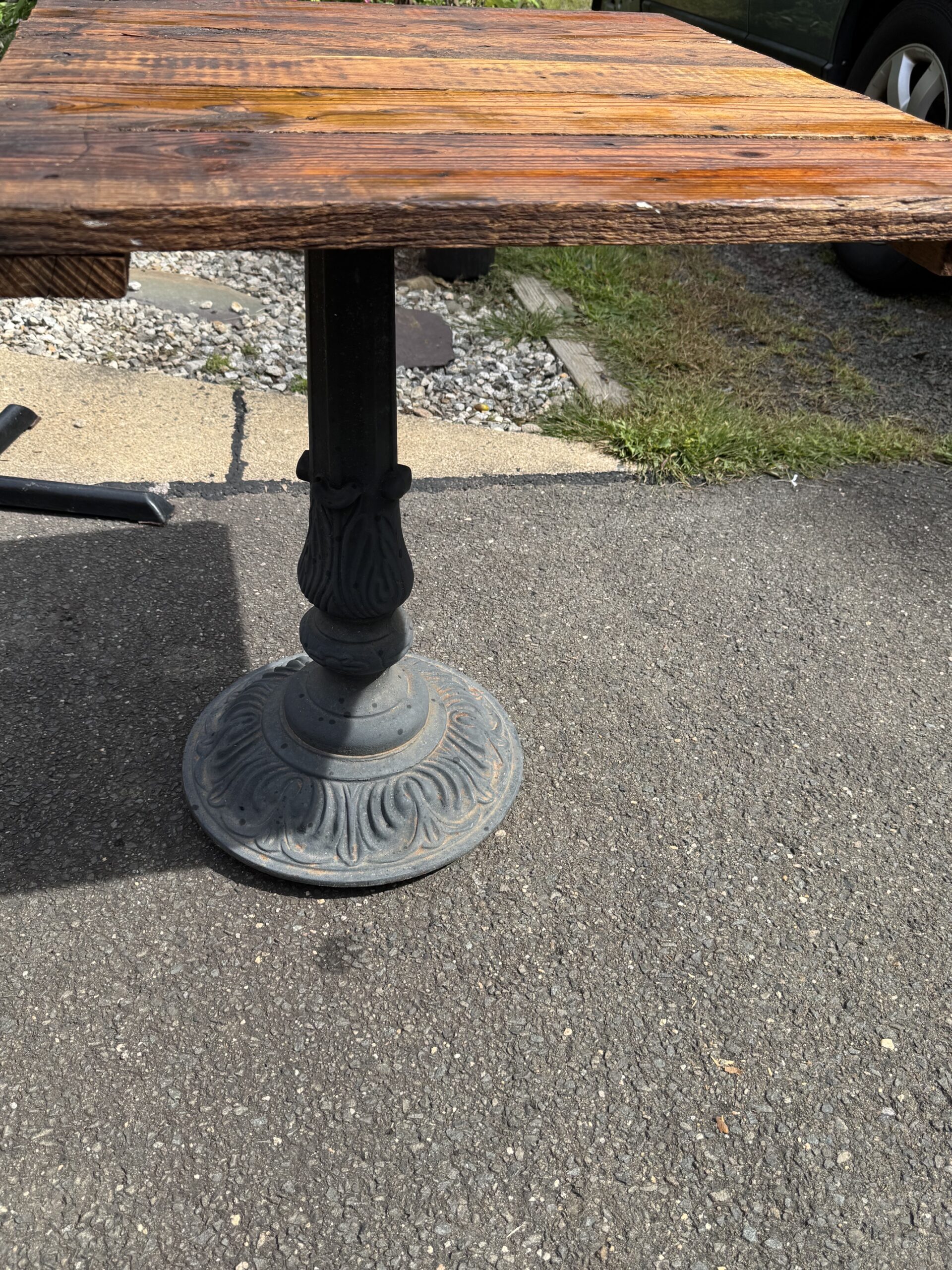 tables ,reclaimed materials, rustic.