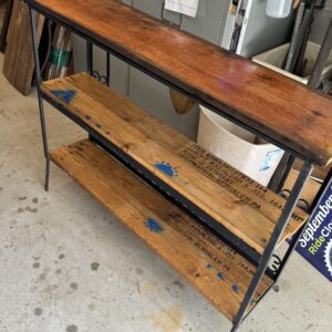 Shelf, plant stand, side table, iron & wood